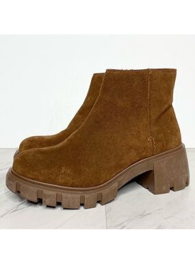 Steve Madden Haywire Brown Suede Lug Sole Bootie 6 1/2 M